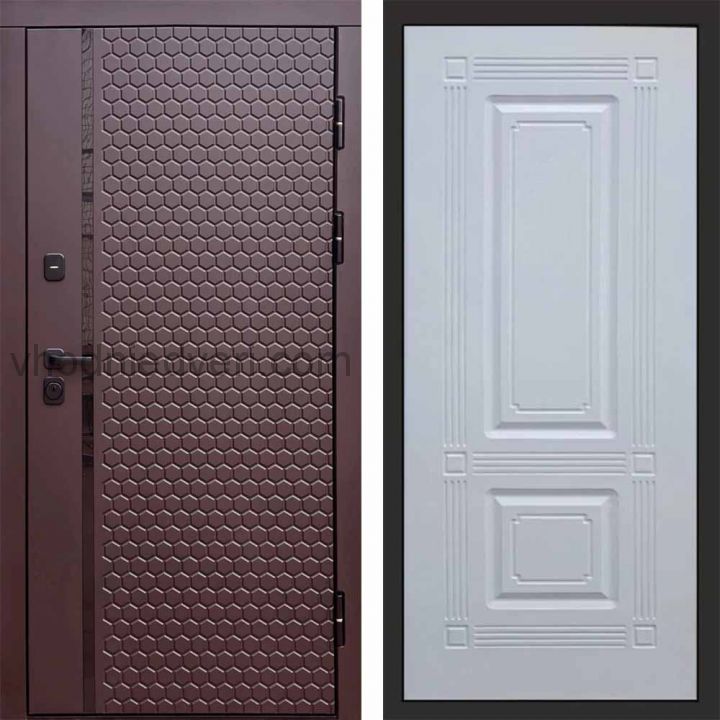 Входная дверь Termo-door Simple Шоколад - Мадрид Белый софт