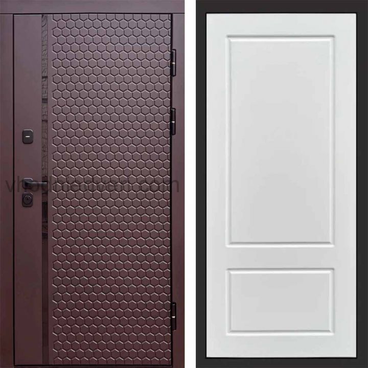 Входная дверь Termo-door Simple Шоколад - Марсель Белый софт