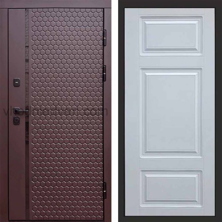 Входная дверь Termo-door Simple Шоколад - Лион Белый софт