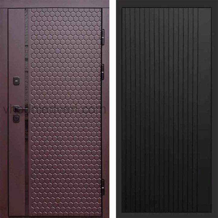 Входная дверь Termo-door Simple Шоколад - FLAT Черный кварц