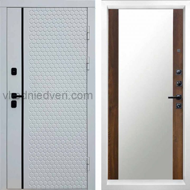 Входная дверь Termo-door Simple White - Зеркало Дуб