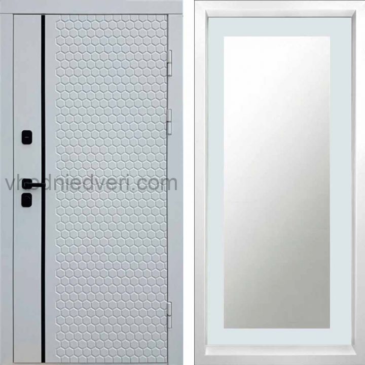 Входная дверь Termo-door Simple White - Зеркало триумф Белый софт