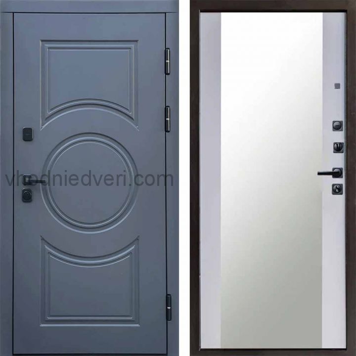 Входная дверь Termo-door Сфера - Зеркало Белый софт