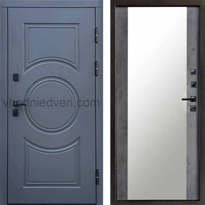 Входная дверь Termo-door Сфера - Зеркало Бетон темный
