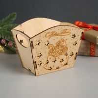 Заготовка новогодняя корзинка-шкатулка "Подарки" 18х12х15 см