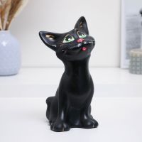Копилка для денег «Кот Оскар», чёрный, керамика, 12?13?23 см