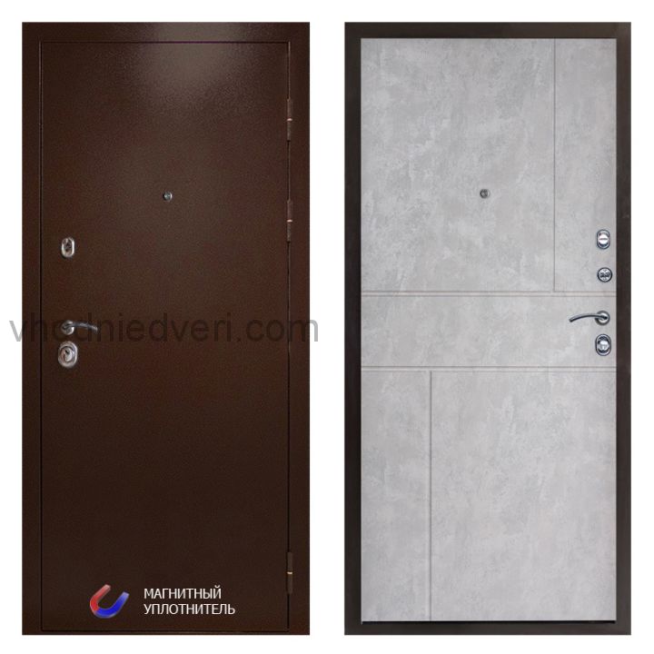 Входная дверь Termo-door Техно Медь - Горизонт Бетон светлый