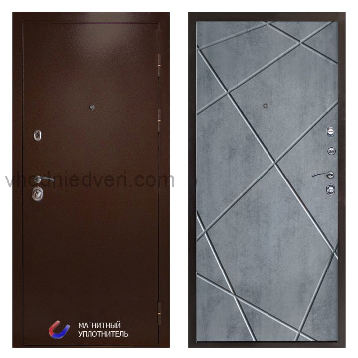 Входная дверь Termo-door Техно Медь - Лучи Бетон темный