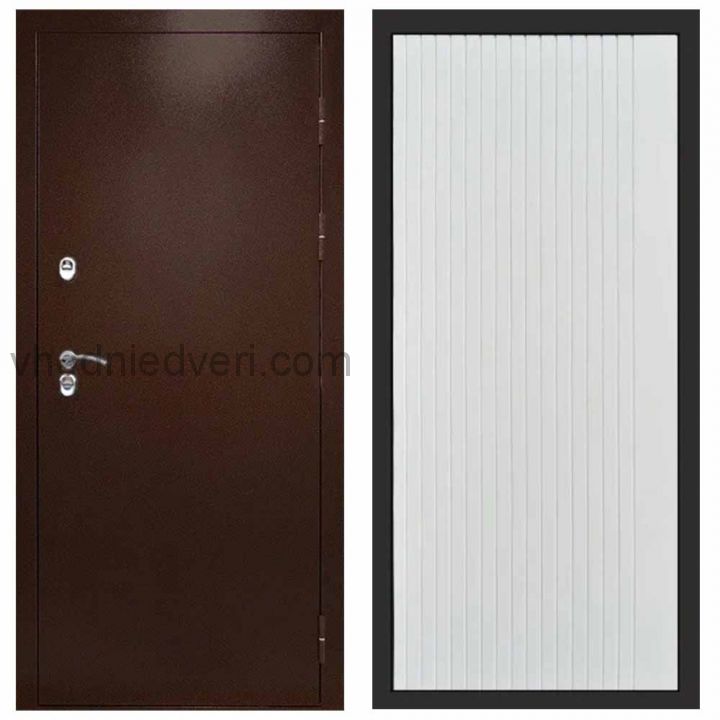 Входная дверь Termo-door Техно Медь - FLAT Белый софт
