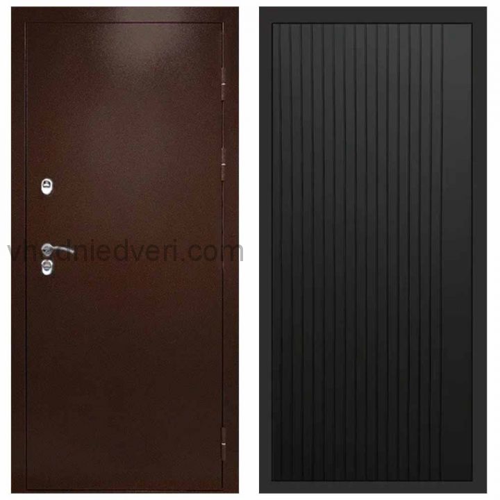 Входная дверь Termo-door Техно Медь - FLAT Черный кварц