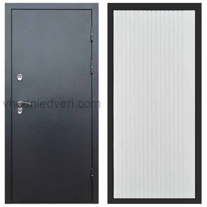 Входная дверь Termo-door Техно Графит - FLAT Белый софт