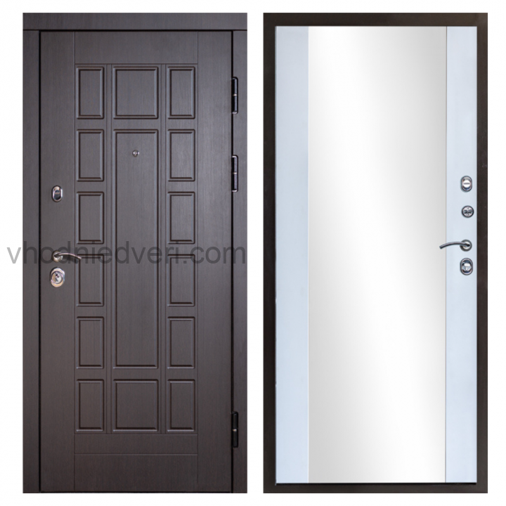 Входная дверь Termo-door Виргиния Венге - Зеркало Белый софт