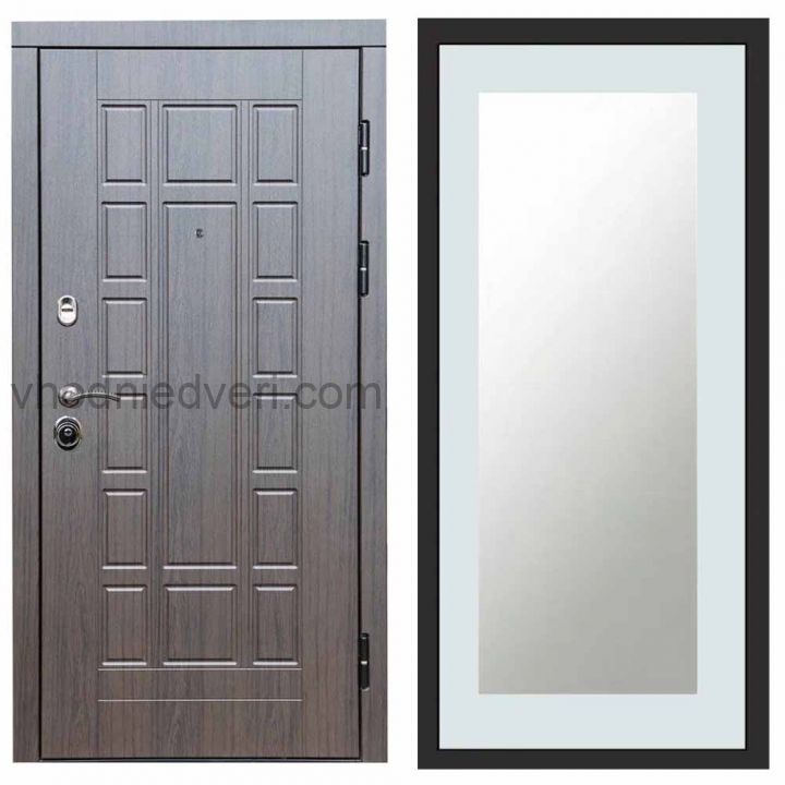 Входная дверь Termo-door Виргиния Венге - Зеркало триумф Белый софт