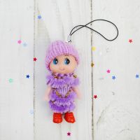 Брелок «Куколка», в шапочке и шарфе, 7см, цвета МИКС
