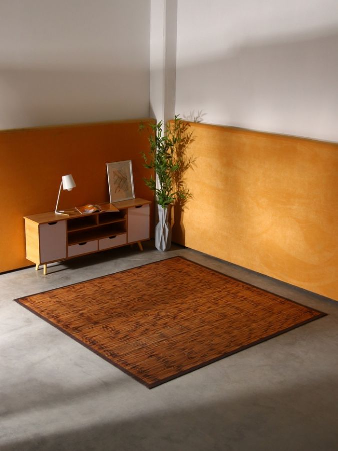 Коврик плетёный из кокосовых листьев, 200х200х0,8 см