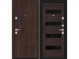 Входная Дверь el’PORTA (Portika) Porta M-3 4.П23 Almon 28/Wenge Veralinga/Black Star 2 Замка с Ночной Задвижкой 980х2050мм Левое Открывание / Портика 033-0843.