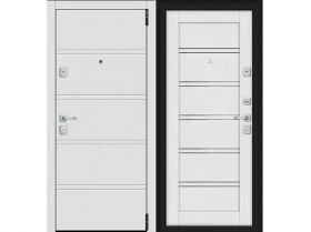 Входная Дверь el’PORTA (Portika) Porta M-3 8/Л28 White Stark/Virgin 2 Замка с Ночной Задвижкой 880х2050мм Правое Открывание / Портика 033-0956.