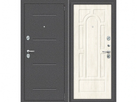 Входная Дверь el’PORTA (Portika) Porta R-2 104/П55 Антик Серебро/Nordic Oak 2 Замка с Ночной Задвижкой 880х2050мм Левое Открывание / Портика 0218-0041.