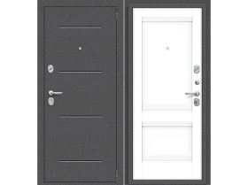 Входная Дверь el’PORTA (Portika) Porta R-2 104/K42 Антик Серебро/Snow Veralinga 2 Замка с Ночной Задвижкой 880х2050мм Левое Открывание / Портика 0218-0557.