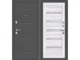 Входная Дверь el’PORTA (Portika) Porta R-2 104/П28 Антик Серебро/Riviera Ice 2 Замка с Ночной Задвижкой 980х2050мм Левое Открывание / Портика 0219-1167.