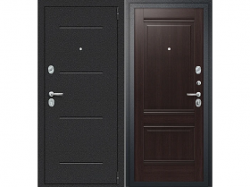 Входная Дверь el’PORTA (Portika) Porta R-2 104/K42 Букле Черный/Wenge Veralinga 2 Замка с Ночной Задвижкой 880х2050мм Левое Открывание / Портика 0218-0569.