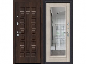Входная Дверь el’PORTA (Portika) Porta S-3P 51/П61 Almon 28/Cappuccino Veralinga/Reflex с Зеркалом 2 Замка с Ночной Задвижкой 880х2050мм Левое Открывание / Портика 4318-1450.