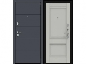 Входная Дверь el’PORTA (Portika) Porta R-3 8/K42 Graphite Pro/Nardo Grey 2 Замка с Ночной Задвижкой 880х2050мм Левое Открывание / Портика 0318-0789.