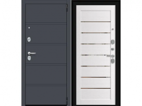 Входная Дверь el’PORTA (Portika) Porta R-3 8/П222 Graphite Pro/Wood Alaska 2 Замка с Ночной Задвижкой 880х2050мм Левое Открывание / Портика 0318-1698.