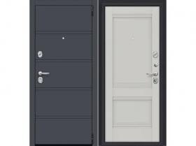 Входная Дверь el’PORTA (Portika) Porta R-3 8/K42 Graphite Pro/Nardo Grey 2 Замка с Ночной Задвижкой 880х2050мм Правое Открывание / Портика 0328-0490.