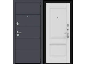 Входная Дверь el’PORTA (Portika) Porta R-3 8/П1 Graphite Pro/Alaska 2 Замка с Ночной Задвижкой 880х2050мм Правое Открывание / Портика 0328-0786.