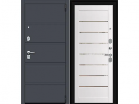 Входная Дверь el’PORTA (Portika) Porta R-3 8/П222 Graphite Pro/Arctic Wood 2 Замка с Ночной Задвижкой 880х2050мм Правое Открывание / Портика 0328-1643.