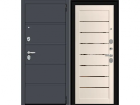 Входная Дверь el’PORTA (Portika) Porta R-3 8/П222 Graphite Pro/Nevada Wood 2 Замка с Ночной Задвижкой 880х2050мм Правое Открывание / Портика 0328-1659.