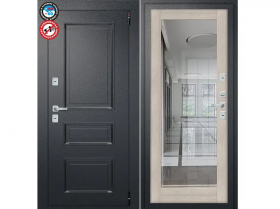 Входная Дверь el’PORTA (Portika) Porta T4 Букле Черный 980х2050мм Правое Открывание / Эльпорта Портик 1429-0372.