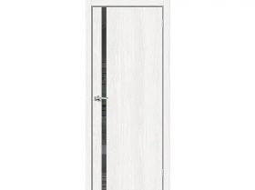 Межкомнатная Дверь Каркасно-Щитовая el’PORTA (Portika) Браво-1.55 White Dreamline Остекленная Mirox Grey 700х2000мм (Полотно+Коробка+5 Наличников) / Портика 153-1036.