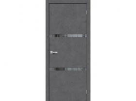 Межкомнатная Дверь Каркасно-Щитовая el’PORTA (Portika) Браво-2.55 Slate Art Остекленная Mirox Grey 700х2000мм (Полотно+Коробка+5 Наличников) / Портика 153-1048.