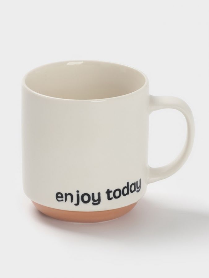 Кружка Доляна Enjoy today, фарфор, 420 мл, 12?9?10 см, молочная
