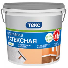 Шпатлевка Латексная для ГКЛ Текс Профи 5кг Финишная, Белая для Внутренних Работ.