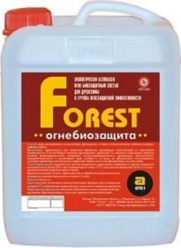 Огнебиозащита Germes Forest 10л 2 Группа Защиты, Бесцветная, Красная для Внутренних и Наружных Работ / Гермес Форест.