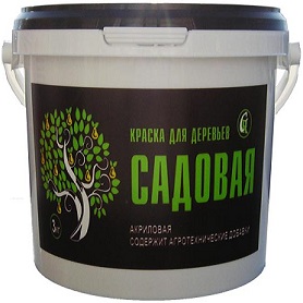 Краска для Садовых Деревьев Гермес 3кг Белая для Защиты от Солнечных Ожогов, Заморозков, Повреждений Насекомыми, Грызунами.