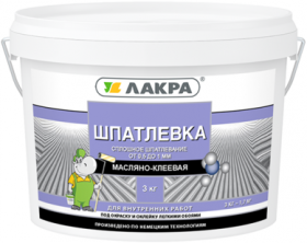 Шпатлевка Масляно-Клеевая Лакра 3кг Белая для Внутренних Работ под Окраску и Оклейку Обоями.