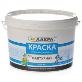 Краска Фактурная Лакра 18кг Образует Декоративное Рельефное Покрытие для Внутренних и Наружных Работ.