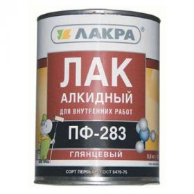 Лак для Дерева и Металла ПФ-283 Лакра 1.8кг Алкидный, Высокоглянцевый, Бесцветный для Внутренних Работ.