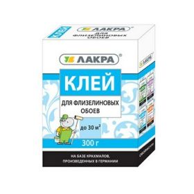 Клей для Флизелиновых Обоев 0.3кг Белый Лакра.