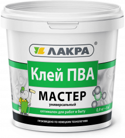 Клей ПВА Мастер Универсальный 0.9кг Бесцветный Лакра.
