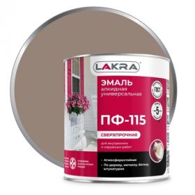 Эмаль ПФ-115 Lakra 2.8кг Кофе с Молоком, Атмосферостойкая, Алкидная, Сверхпрочная / Лакра.