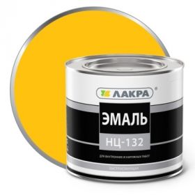 Эмаль Быстросохнущая НЦ-132 1.7кг Жёлтая Лакра.