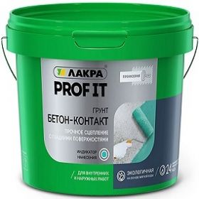 Грунт Бетон-Контакт Лакра Prof It с Индикатором 3кг для Обработки Плотных, Слабо Впитывающих Оснований.