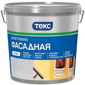 Шпатлевка Фасадная Текс Профи 5кг до 5мм Белая.
