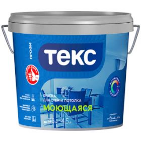 Краска для Стен и Потолков Текс Профи 4.5л Моющаяся, Супербелая.
