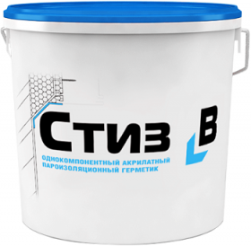 Герметик Акрилатный Стиз B 3кг Паропроницаемый, Однокомпонентный, Белый / Сази.
